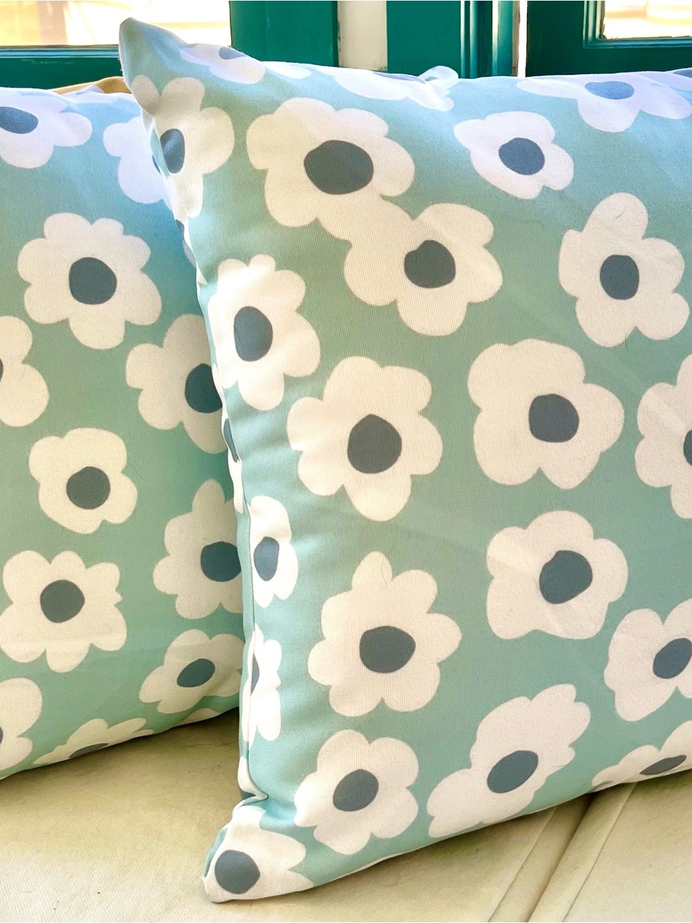 2 PILLOW Covers FLOWERS 20x20 Pair FLORAL White Daisies